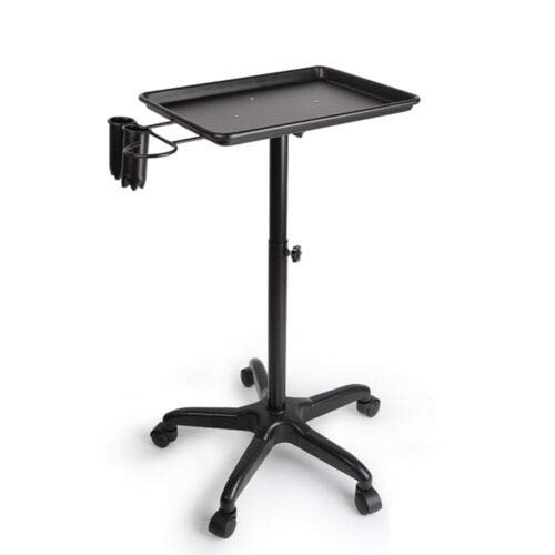 Hairdressing Trolley with Height-Adjustable Aluminum Alloy Tray, 5 Wheels