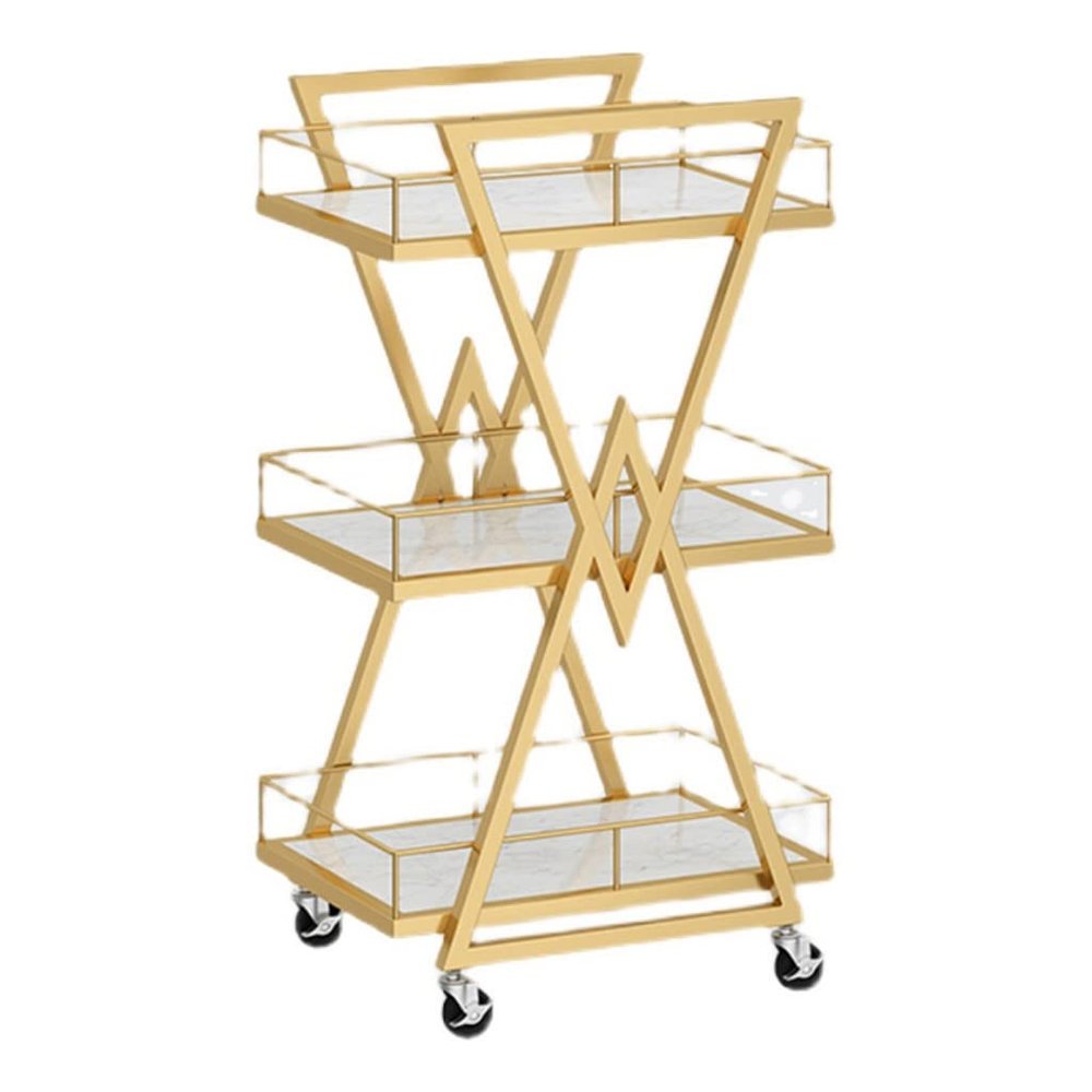 Metal Spa Trolley with 3 Shelves and Wheels