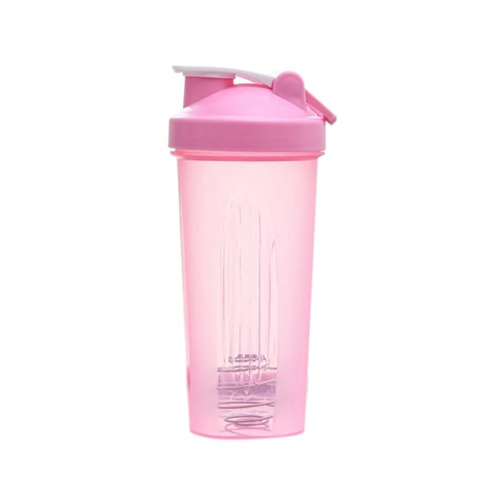 Qusedwey 600 ml Pink Sports Shaker Bottle