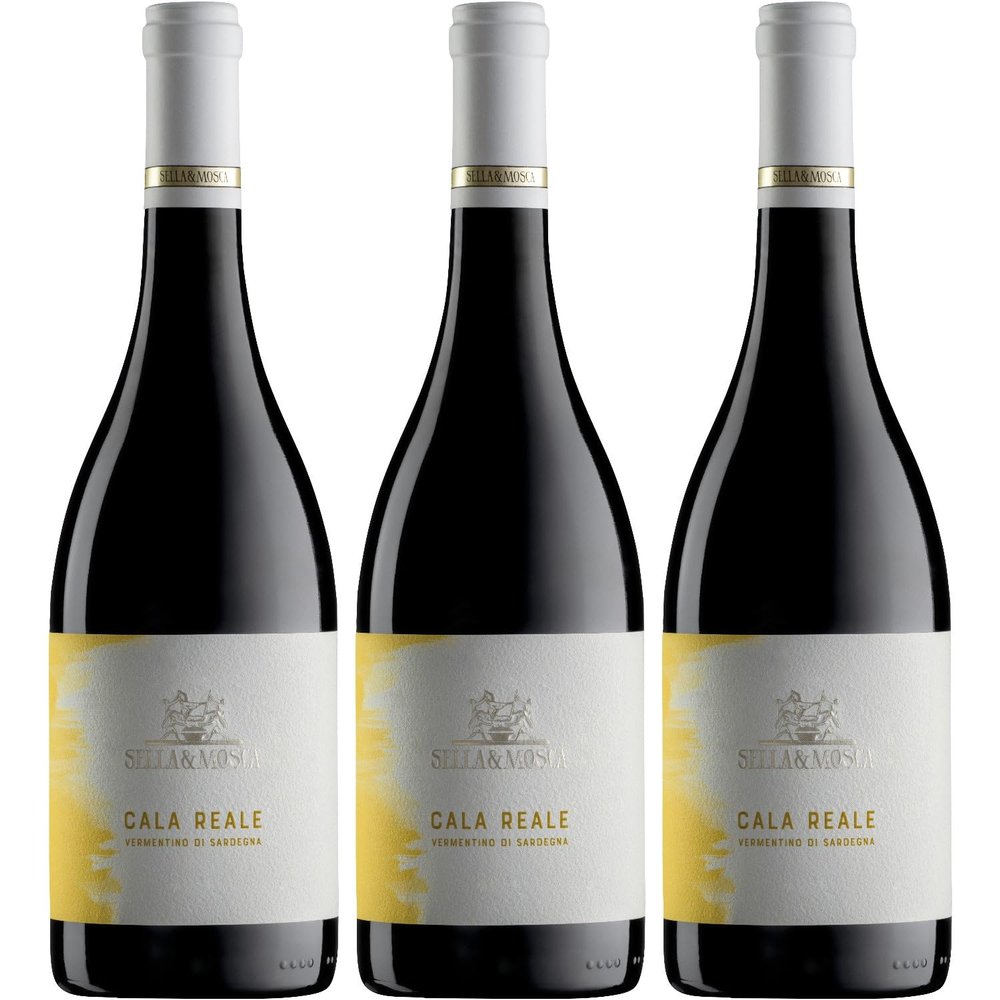 Sella & Mosca Cala Reale Vermentino DOC Dry White Wine from Sardinia, Italy, incl. FeinWert E-Book (3 x 0.75 L)