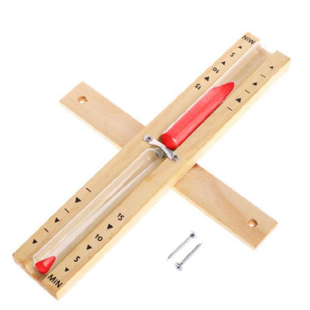 Qusedwey Wall-Mounted Wooden Hourglass with 15-Minute Red Sand