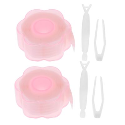 minkissy Invisible Double Eyelid Strips, 2 Sets with Double-Fiber Strips and Fork Tweezers