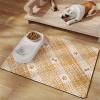 Hearda Dog Feeding Mat, Vintage Style, Non-Slip, Absorbent, Quick-Drying, Orange, 30 x 40 cm view 1