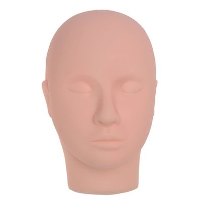 FOMIYES Mannequin Head for Eyelash Extension Practice, Beige Silicone with Female Face