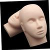 FOMIYES Mannequin Head for Eyelash Extension Practice, Beige Silicone with Female Face view 2