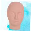 FOMIYES Mannequin Head for Eyelash Extension Practice, Beige Silicone with Female Face view 3