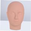 FOMIYES Mannequin Head for Eyelash Extension Practice, Beige Silicone with Female Face view 4