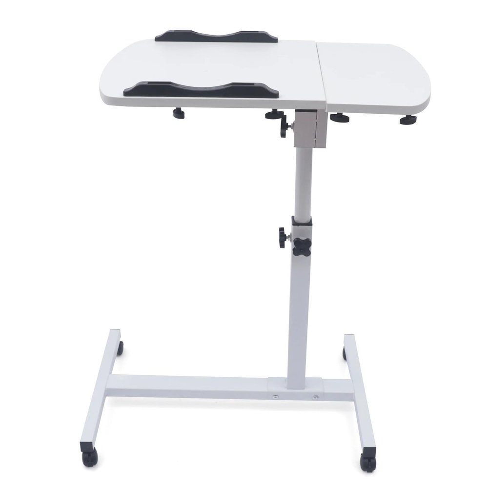 RUWLFE Rolling Bedside Table, Height-Adjustable Laptop and Sofa Desk