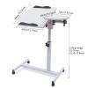 RUWLFE Rolling Bedside Table, Height-Adjustable Laptop and Sofa Desk view 2