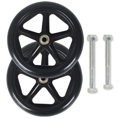 Universal Thicker Front Wheels for Wheelchairs, Solid 8-Inch-Bearing Replacement Wheels