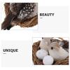 Happyyami Bird Nest Decor with Artificial Eggs and Birds, Moss-Look Ornament for Indoor and Outdoor Use view 3