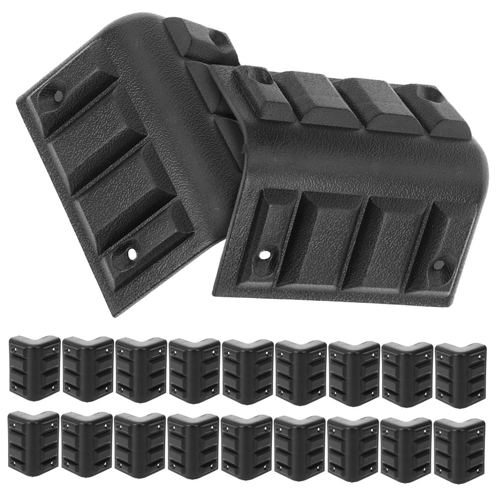 20-Pack Black Plastic Corner Protectors for Speaker Cabinets