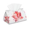 Red Maple Leaf Leather Tissue Box for Nightstands, Workbenches, and Desks view 1