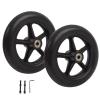 1 Pair 6/7/8-Inch Wheelchair Front Caster Wheels, Solid Replacement Wheels, Black, 6 in/15 cm view 1