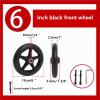 1 Pair 6/7/8-Inch Wheelchair Front Caster Wheels, Solid Replacement Wheels, Black, 6 in/15 cm view 2