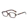 LJCZKA Rectangular Blue-Light-Blocking Glasses for Women and Men, Small Square Non-Prescription Frames for TV and Gaming, Black Leopard, 0.0, x view 1