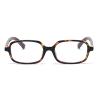 LJCZKA Rectangular Blue-Light-Blocking Glasses for Women and Men, Small Square Non-Prescription Frames for TV and Gaming, Black Leopard, 0.0, x view 2