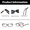 LJCZKA Rectangular Blue-Light-Blocking Glasses for Women and Men, Small Square Non-Prescription Frames for TV and Gaming, Black Leopard, 0.0, x view 4