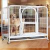 WLCNYL Heavy-Duty Dog Crate with Double Doors, Roof Hatch and Wheels view 3