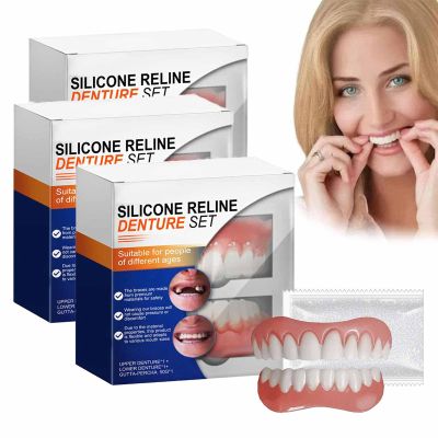 LUHAKA Silicone Denture Reline Set, Lightweight Dental Appliances for Men and Women, 3 Sets