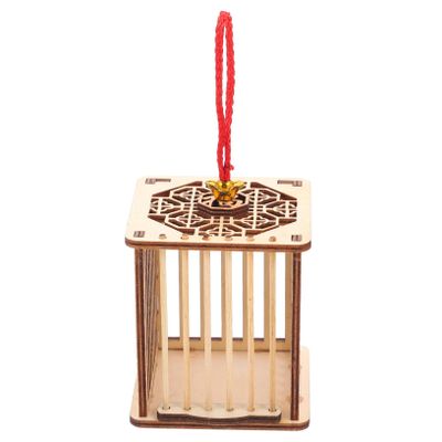 Portable Wooden Cricket Cage for Children, Beige, 1 Piece