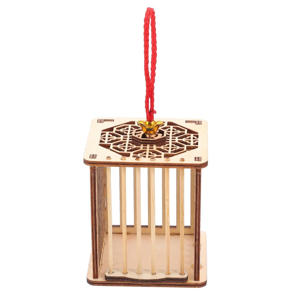 Portable Wooden Cricket Cage for Children, Beige, 1 Piece