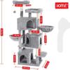 Hoppa! - Large Cat Tree - 3 Cat Caves - Gray view 2