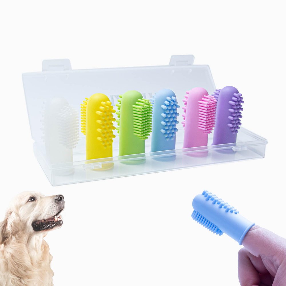 6-Pack Dog Finger Toothbrush Set