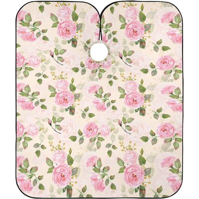 Vintage Pink Rose Blossom Haircut Cape, Washable, Waterproof, 140 x 168 cm