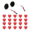 QUARKZMAN 10 Pairs Heart-Shaped Silicone Eyeglass Ear Grips, Red view 1