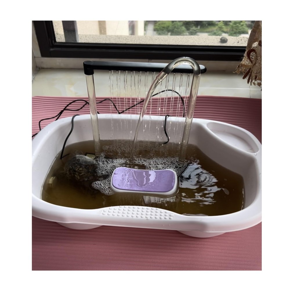 Semi-Adjustable Shower Design with Metal and Pump for Salon and Head Spa Equipment, Water-Circulation Scalp Therapy Device (Style 1)