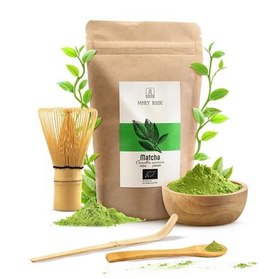 Mary Rose Organic Matcha Tea Set, 100 g