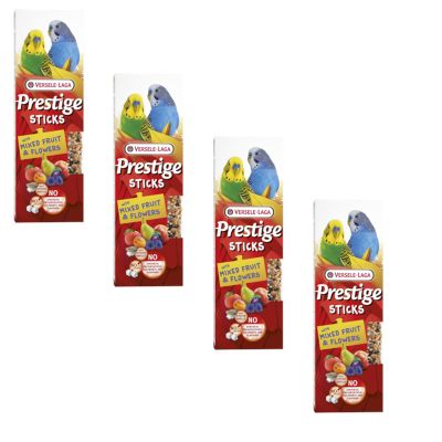 Versele-Laga Prestige Sticks for Small Parrots - Mixed Fruits & Flowers | 4 Pack | 4 x 60 g