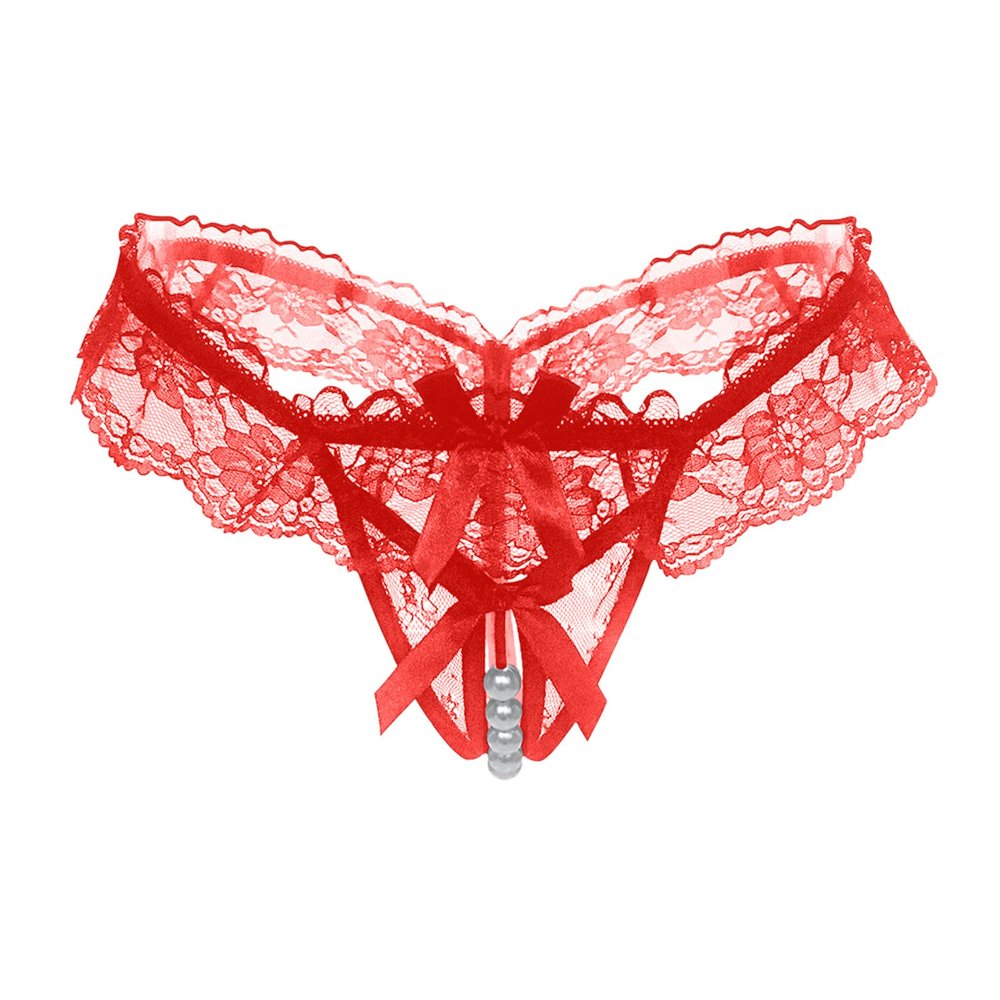 Sexy Women's Lingerie for Sex, Lace Thong and Open-Crotch Underwear