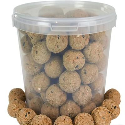 BusyBeaks Premium Suet Balls for Garden Wild Birds, Improved Year-Round Formula, Natural High-Energy, High-Protein Blend (5 L Bucket)