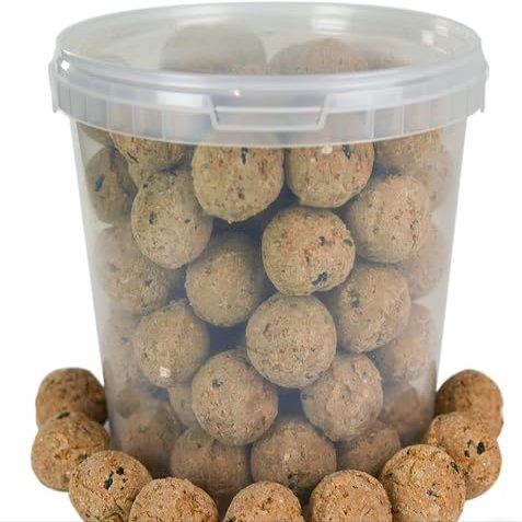 BusyBeaks Premium Suet Balls for Garden Wild Birds, Improved Year-Round Formula, Natural High-Energy, High-Protein Blend (5 L Bucket)