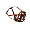 L&J Pets UK Lightweight Leather Muzzle for English Bulldogs and Other Short-Nosed Dogs (B4/BA, Brown Leather) view 2