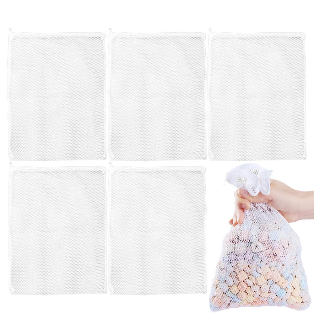 Aquarium Filter Media Bags | 5x Reusable Fine Mesh Bags for Fish Tank Filters
