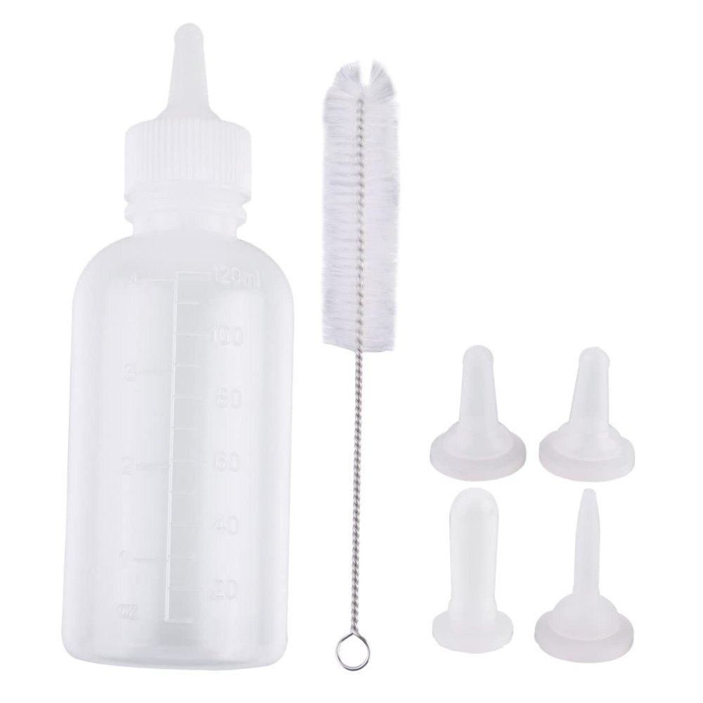 Happyyami Silicone Pet Milk Bottles, 120 ml, 6-Pack for Cats and Dogs