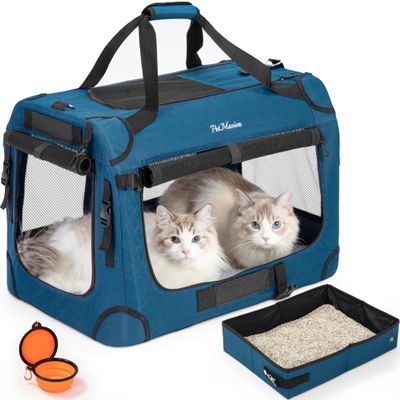 PetMasion Extra-Large Cat Carrier for 2 Cats, Soft-Sided Travel Bag, XL, 61 × 41.9 × 41.9 cm