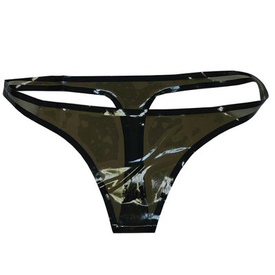 GAYLOP Sexy Latex Rubber Women's Briefs Thong, Handmade, Blue, XXXL