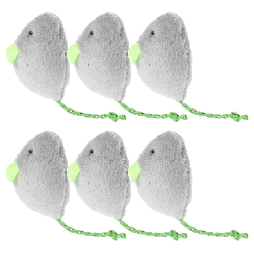 Milisten 6-Pack Plush Cat Toy Mice
