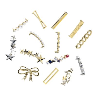 VALICLUD 14-Piece Beaded Shoelace Clips for Women