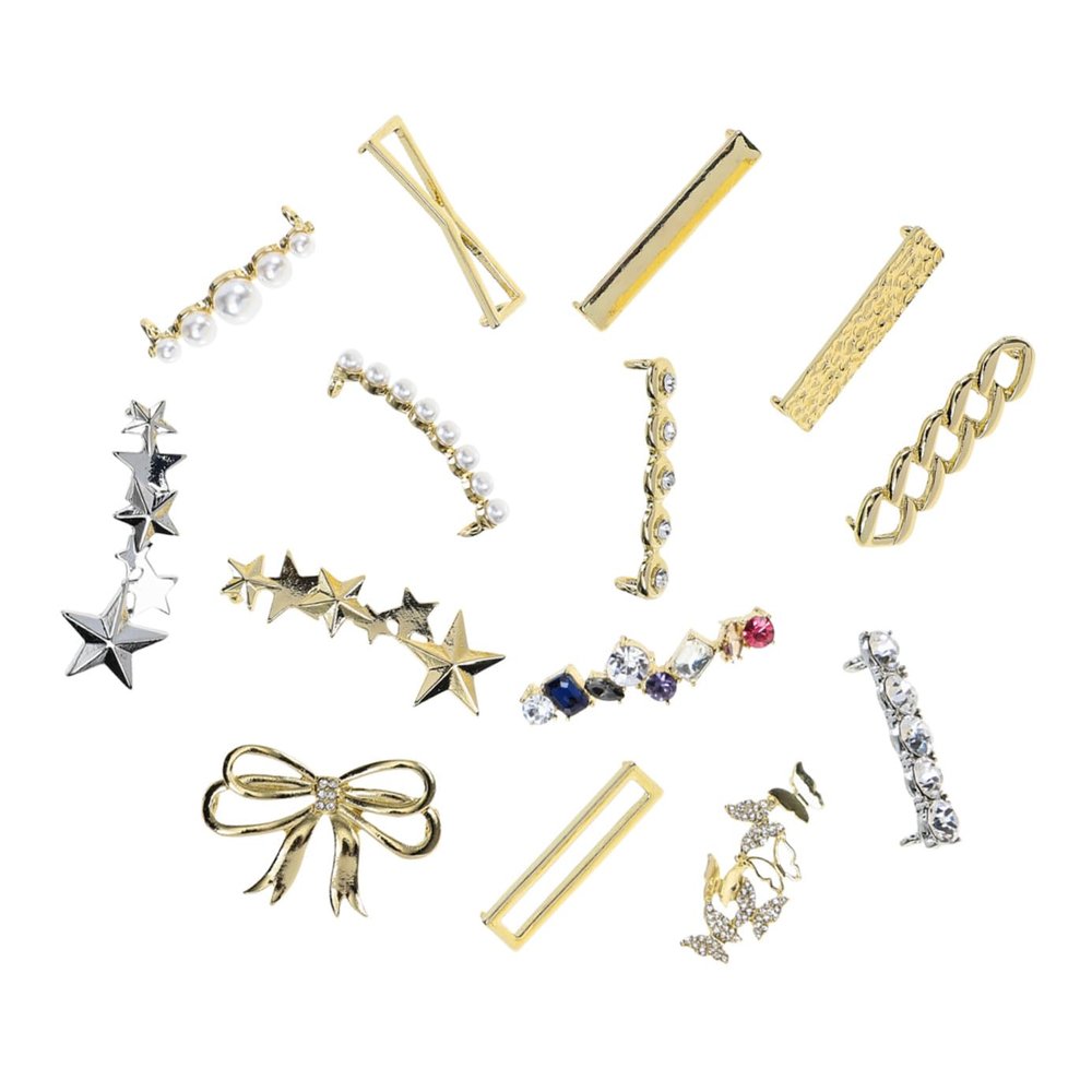 VALICLUD 14-Piece Beaded Shoelace Clips for Women