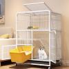 GUQASDV Indoor Cat Cage with Anti-Collision Lock and PVC Tray, White, 78 x 52 x 110 cm view 1