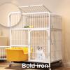 GUQASDV Indoor Cat Cage with Anti-Collision Lock and PVC Tray, White, 78 x 52 x 110 cm view 3