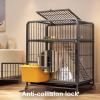 GUQASDV Indoor Cat Cage with Anti-Collision Lock and PVC Tray, White, 78 x 52 x 110 cm view 4
