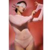 ZCGFKANYU Women's Shiny Seamless Bodystocking, Pink, One Size view 2