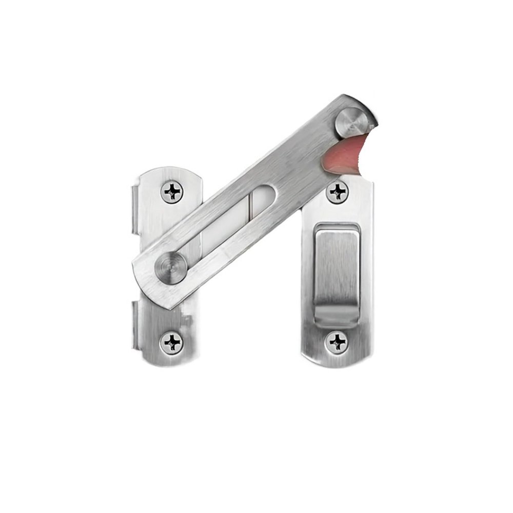 HEXHUASR Door Latch, 180-Degree Stainless Steel Sliding Bolt, White, 4 in, 1 Pc