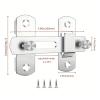 HEXHUASR Door Latch, 180-Degree Stainless Steel Sliding Bolt, White, 4 in, 1 Pc view 3